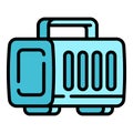 Plastic pet portable box icon, outline style