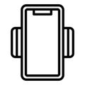 Plastic phone holder icon, outline style Royalty Free Stock Photo