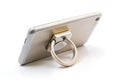 Plastic phone ring holder with a foldable stand Royalty Free Stock Photo