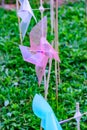 Plastic Pink Wildmill in The Park Royalty Free Stock Photo