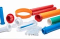 Plastic pipe for constructions, cut out on white background Royalty Free Stock Photo