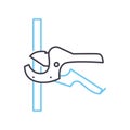 plastic pipe cutter line icon, outline symbol, vector illustration, concept sign Royalty Free Stock Photo