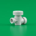 Plastic pipe fitting with a T-shape design, featuring two perpendicular openings and a Royalty Free Stock Photo