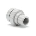 Plastic pipe fitting, typically used for plumbing. It features a smooth, cylindrical Royalty Free Stock Photo
