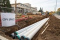 Plastic pipes during building construction Royalty Free Stock Photo