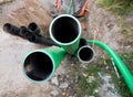 Plastic pipes with cables