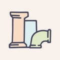 plastic pipes color vector doodle simple icon