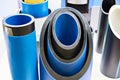 Plastic pipes for water supply at exhibition Royalty Free Stock Photo