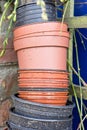 Plastic plant pots Royalty Free Stock Photo