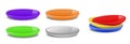 Set Illustration of Colorful Plastic Plates or bowl isolated Royalty Free Stock Photo