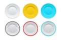 Set Illustration of Colorful Plastic Plates or bowl isolated Royalty Free Stock Photo