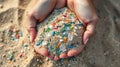 Plastic pollution on the beach Royalty Free Stock Photo