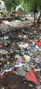 Plastic pollution .Dumping place of waste in India