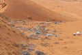 Plastic pollution and garbage dumping in the desert sand. Need for awareness of environmental protection, recycling, and Royalty Free Stock Photo