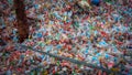 Plastic pollution. Huge piles of plastic drinks bottles piled up at a garbage dump in Silop Springs, Surigao City Philippines.