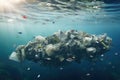 Plastic pollution in the ocean Environmental Problem garbage Floating On Sea