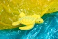 Plastic pollution in ocean problem. Sea Turtle plastic bag. Ecological situation. Zero waste Royalty Free Stock Photo