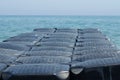 plastic ponton in the mediteranian sea