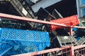 Plastic pressed bales at the modern waste hazardous processing plant. Separate garbage collection. Recycling and storage Royalty Free Stock Photo