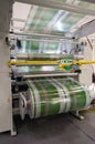 Plastic printed film being processed Royalty Free Stock Photo