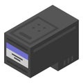 Plastic printer cartridge icon, isometric style