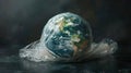 Plastic Prison Planet: A Conceptual Image of Earth Trapped in Pollution