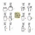 Plastic problem solution , say no to plastic concept illustration