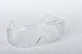Plastic protective eyeglasses, personal protective equipment to protect against the virus covid-19