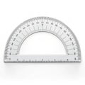 Plastic protractor on white background Royalty Free Stock Photo