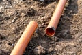 plastic PVC pipes for the construction of rain and waste sewerage and water supply. construction of a new house Royalty Free Stock Photo