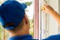 Plastic pvc window maintenance service Royalty Free Stock Photo