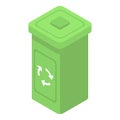 Plastic recycle bin icon, isometric style Royalty Free Stock Photo