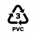 Plastic recycling code applied to packaging (PVC, V). Royalty Free Stock Photo