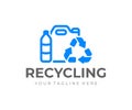 Plastic recycling logo design. Recycle plastic bottles vector design