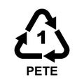 Plastic Recycling Symbol Class 1 PETE