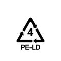 Plastic recycling symbol LDPE 4, Resin identification code Low-density polyethylene, vector illustration