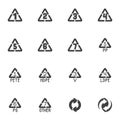 Plastic recycling vector icons set Royalty Free Stock Photo