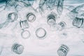 Plastic recycling waste collection wet bottles Royalty Free Stock Photo