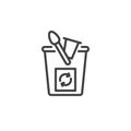 Plastic recycling waste line icon Royalty Free Stock Photo