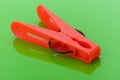 Plastic red clothes pin Royalty Free Stock Photo