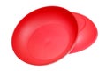 Plastic red piattis on a white background Royalty Free Stock Photo