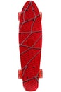 Plastic red skateboard, top view, flat lay, on a white background Royalty Free Stock Photo