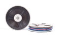 Plastic reel with magnetic tape