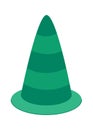 Plastic road cone flat illustration