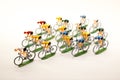 Plastic road cyclists. Competition. Peloton. Royalty Free Stock Photo