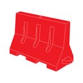 Plastic road divider icon