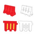 Plastic road divider icon