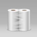 Plastic roll tissue package, design background Royalty Free Stock Photo