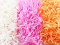 Plastic Rubber Bands. Colorful Pile of Rubber Band Isolated on Pink Background