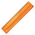 Plastic ruler. School measure tool. Scale instrument